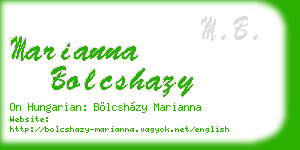 marianna bolcshazy business card